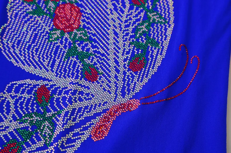 M-3XL Streetwear Girl Classic Summer T-Shirt Shiny Butterfly Hot Diamonds Design Tees Fashion Women's Sexy Off The Shoulder Tops - Image 6